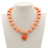Cabana Stripe Necklace - Orange - Traci's Beads