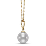 7-7.5mm Freshwater Pearl Pendant 14k Yellow Gold Necklace - Mastoloni