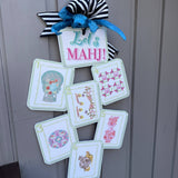 Mid Mod Design LLC - LARGE Designer Let’s MAHJ! Tile Door Hanger