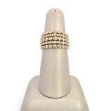 Wide band ring with 5 rows of diamonds 14kt. yellow gold by Sophia
