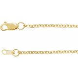 Necklace- solid cable chain 1.5mm 18" yellow gold-filled