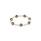 Extends Admire Pearl Dark Grey 3mm Gold Bracelet - Enewton