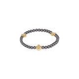 Extends Signature Cross 4mm Pearl Dark Grey Bracelet - Enewton