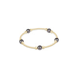 Purpose Pearl Dark Grey 6mm Gold Bracelet - Enewton