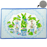 Beck's Rabbits In Pots Bamboo Mat - The Round Top