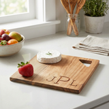 Acacia Modern Geo Square Cutting Board | 12 x 12" - Maple Leaf