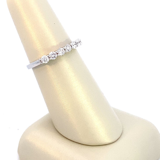 Ring diamond anniversary band 7=0.51ct 14kt white gold