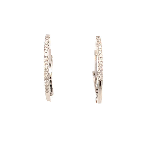 Earrings diamond hoops inside-out 76=.49ct 14kt white gold