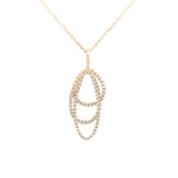 14k Yellow Gold with 3 pave' Diamond Loops - Nemati