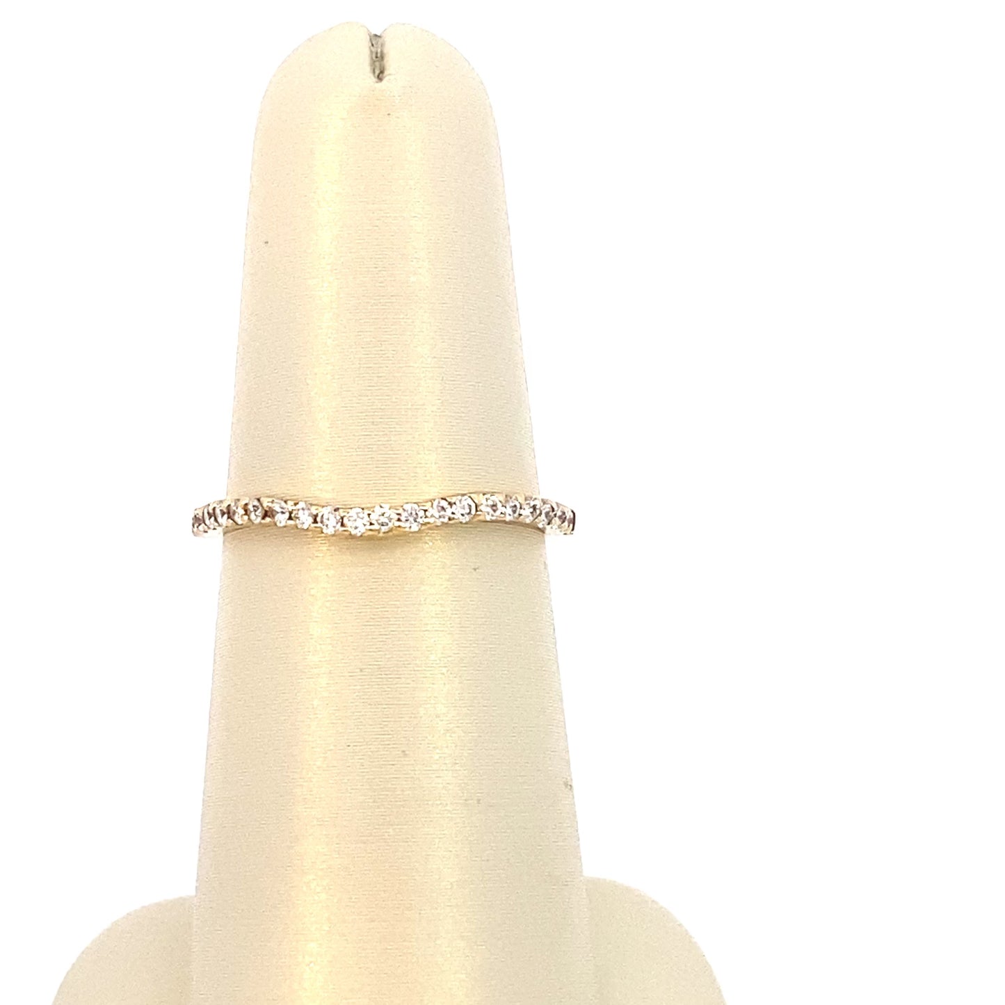 Ring contour diamond band slight curve Yellow Gold