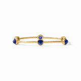 Silver Milano Luxe Bangle - Iridescent Sapphire Blue - M - Julie Vos