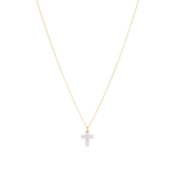 16" Gold Necklace - Blessed Crystal Charm - enewton