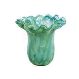 Onda Glass Green Small Tulip Vase - Vietri