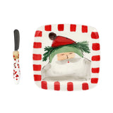 Old St. Nick Square Plate with Spreader - Vietri