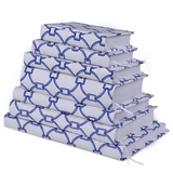 Individual Blue & White Link Print Fabric Journals - K&K Interiors (Copy)