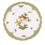 Rothschild Bird Dinner Plate - Green Border - Motif 6 - Herend