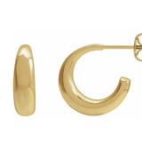 Hoop Earrings 14KY Yellow Gold, 14.4 mm with Friction Backs - Stuller