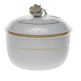 Golden Edge Covered Sugar With Rose - 10 oz - Herend