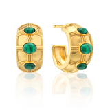 Cleopatra Bold Hoop Earrings - Malachite - Capucine De Wulf