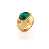 Cleopatra Oval Ring, Size 7 - Malachite - Capucine De Wulf