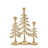 Tree Taper Candleholders, Gold Aluminum - S/3 - Two's Company