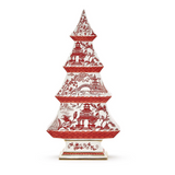 Winter Toile Christmas Tree - Red and White - Two's Company