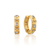 Maharani Huggie Hoop Earrings - Clear Cubic Zircon - Capucine De Wulf