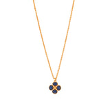 Berry Clover Double Sided Charm Necklace, 16"+2" - Blue Labradorite - Capucine De Wulf