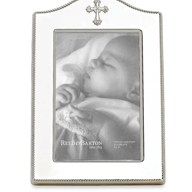 Abbey Cross Silverplate 4" x 6" Frame - Reed & Barton - Gaines Jewelers