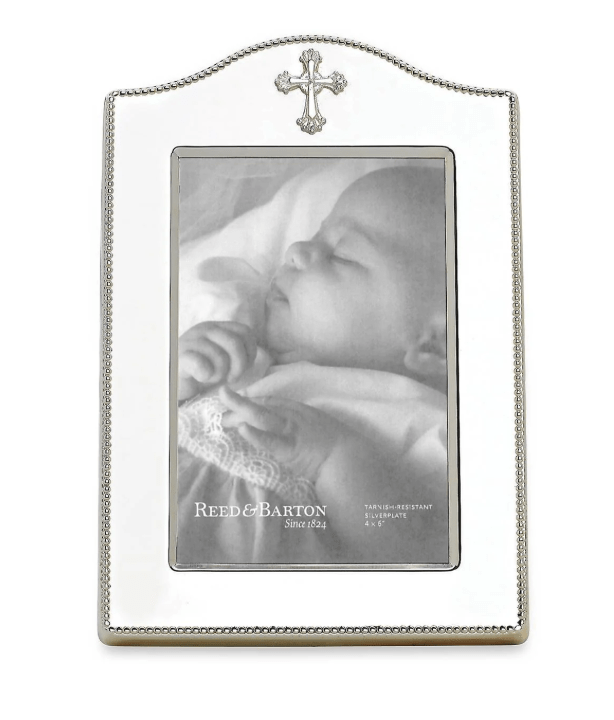 Abbey Cross Silverplate 4" x 6" Frame - Reed & Barton - Gaines Jewelers