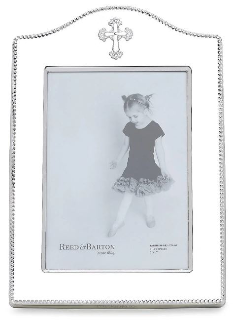 Abbey Cross Silverplate 5" x 7" Frame - Reed & Barton - Gaines Jewelers
