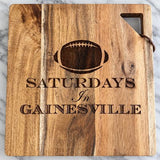 Acacia Modern Geo Square Cutting Board| Saturdays in Gainesville | 12 x 12" - Maple Leaf - Gaines Jewelers