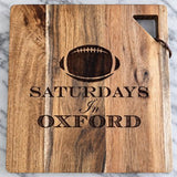 Acacia Modern Geo Square Cutting Board| Saturdays in Oxford | 12 x 12" - Maple Leaf - Gaines Jewelers