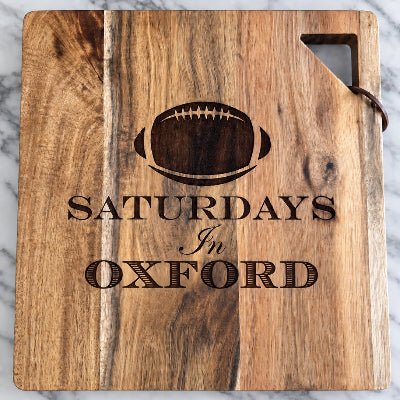Acacia Modern Geo Square Cutting Board| Saturdays in Oxford | 12 x 12" - Maple Leaf - Gaines Jewelers