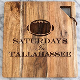 Acacia Modern Geo Square Cutting Board| Saturdays in Tallahassee | 12 x 12" - Maple Leaf - Gaines Jewelers