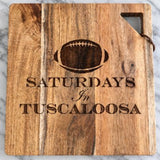 Acacia Modern Geo Square Cutting Board| Saturdays in Tuscaloosa | 12 x 12" - Maple Leaf - Gaines Jewelers