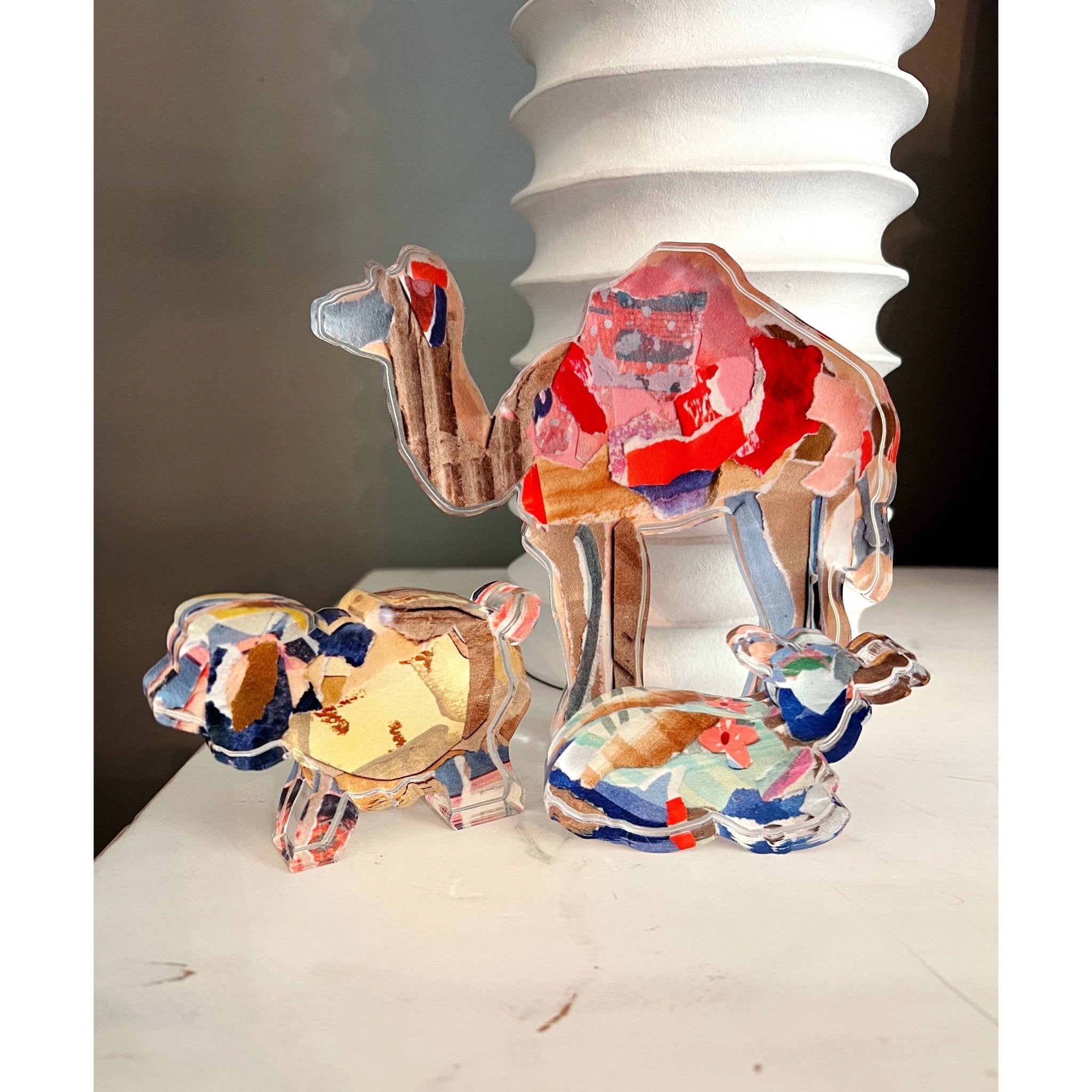 Acrylic Nativity Set of 3 Animal Add - Ons: Small - Lauren Dunn - Gaines Jewelers