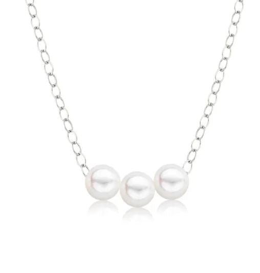 Add - a - Pearl Starter Necklace 4.5 - 5mm Pearls with 18" White Gold Chain - Gaines Jewelers