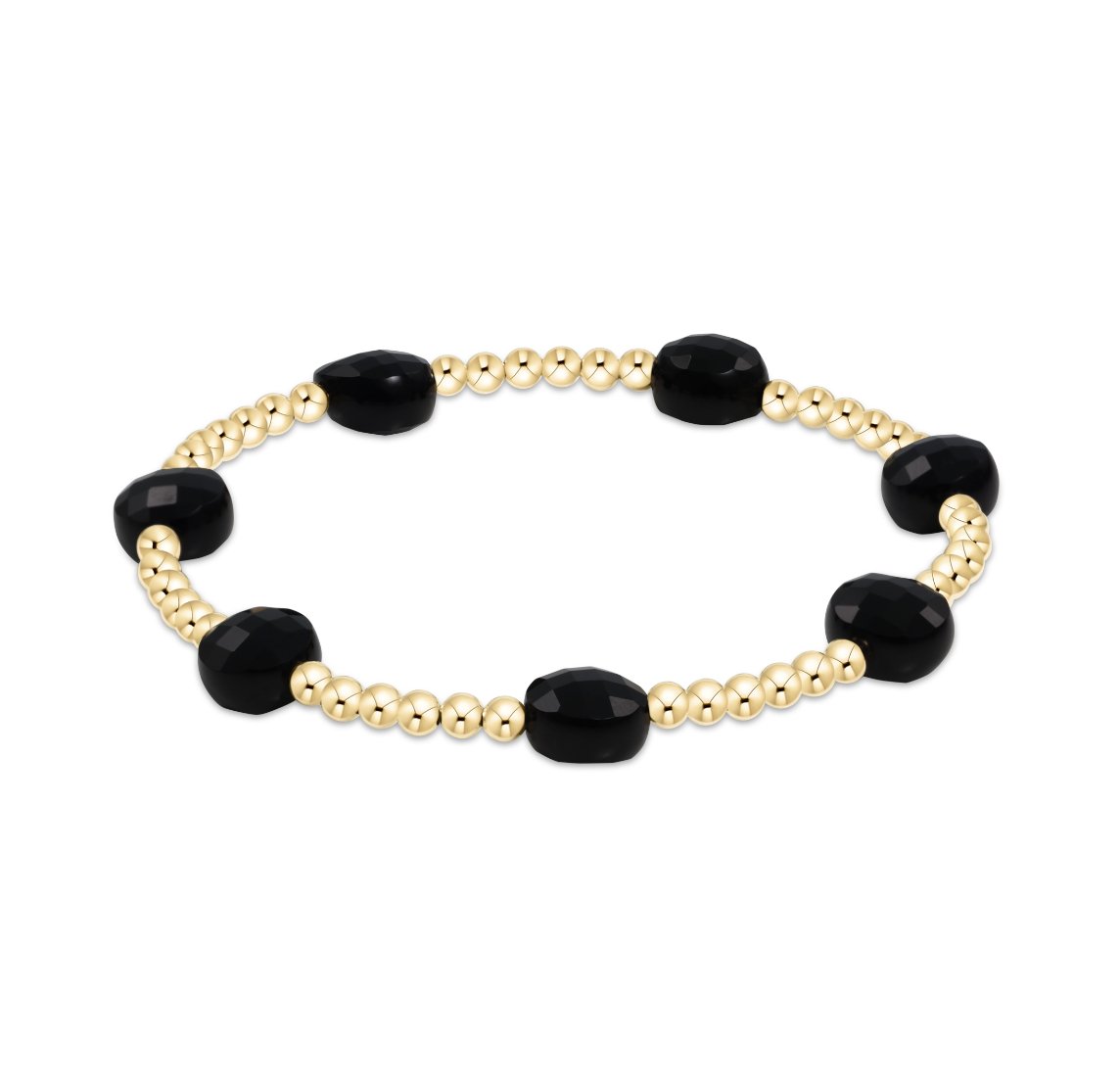 Admire Gold 3mm Bead Bracelet - Faceted Onyx - Enewton - Gaines Jewelers