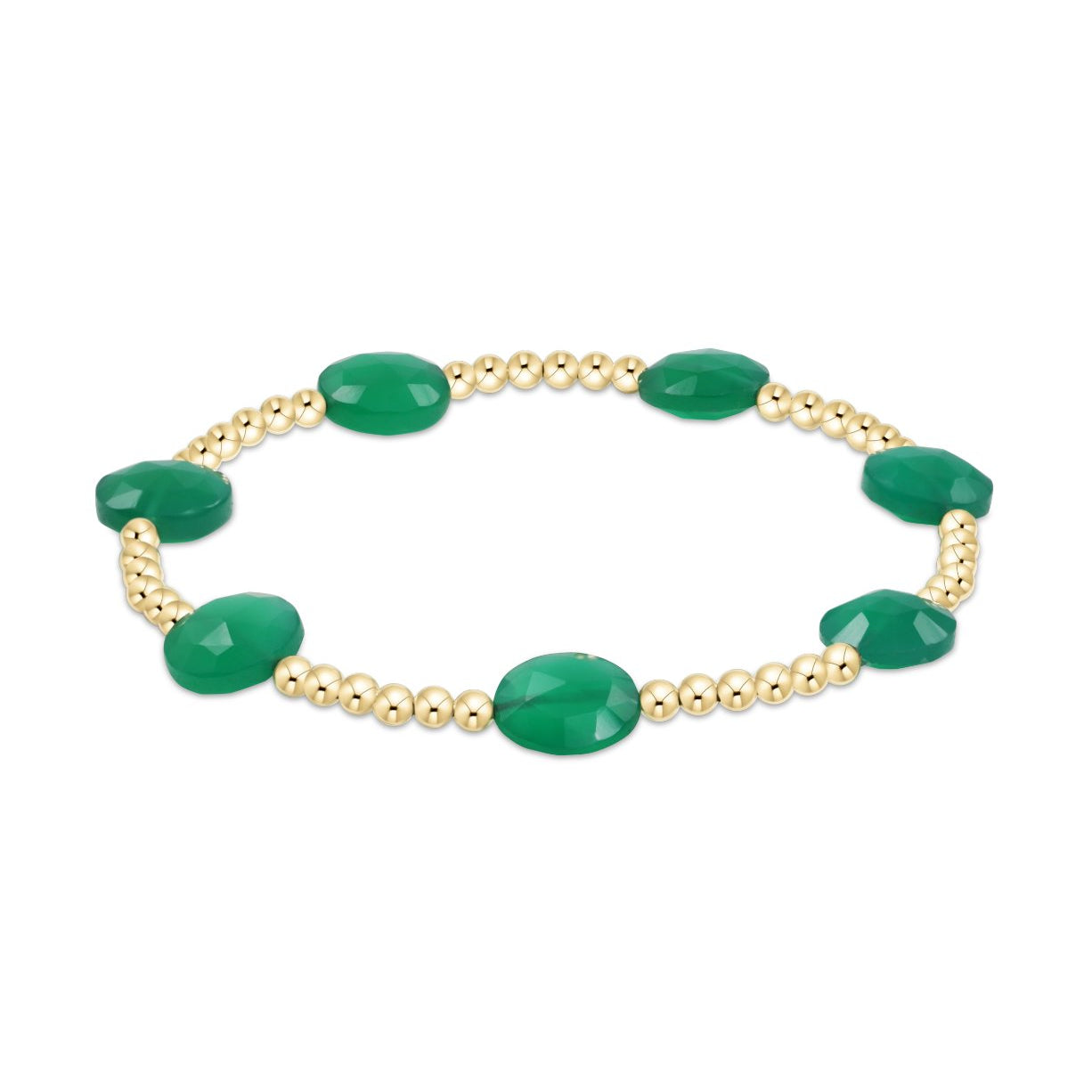 Admire Gold 3mm Bead Bracelet - Green Onyx - Enewton - Gaines Jewelers