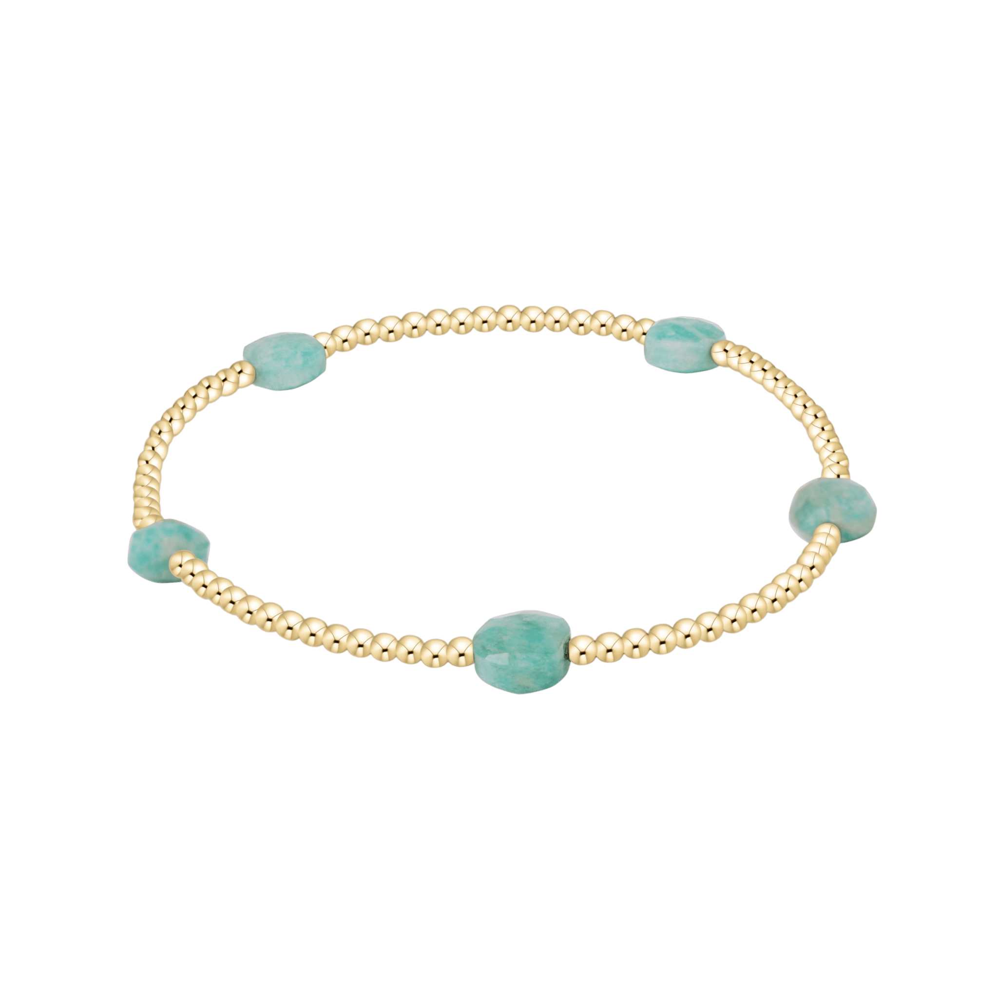 Admire Small Gem 2mm Gold Bracelet - Amazonite - enewton - Gaines Jewelers