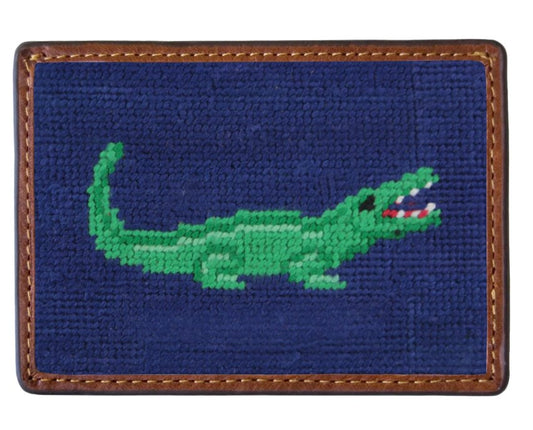 Alligator Card Wallet (Classic Navy) Smathers and Branson - Gaines Jewelers
