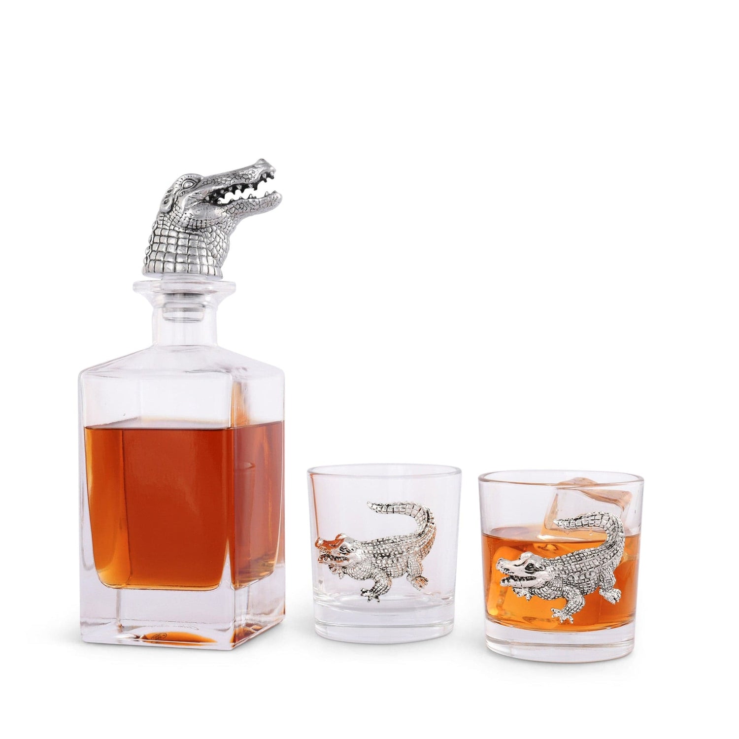 Alligator Decanter Set with Glasses - Arthur Court - Gaines Jewelers