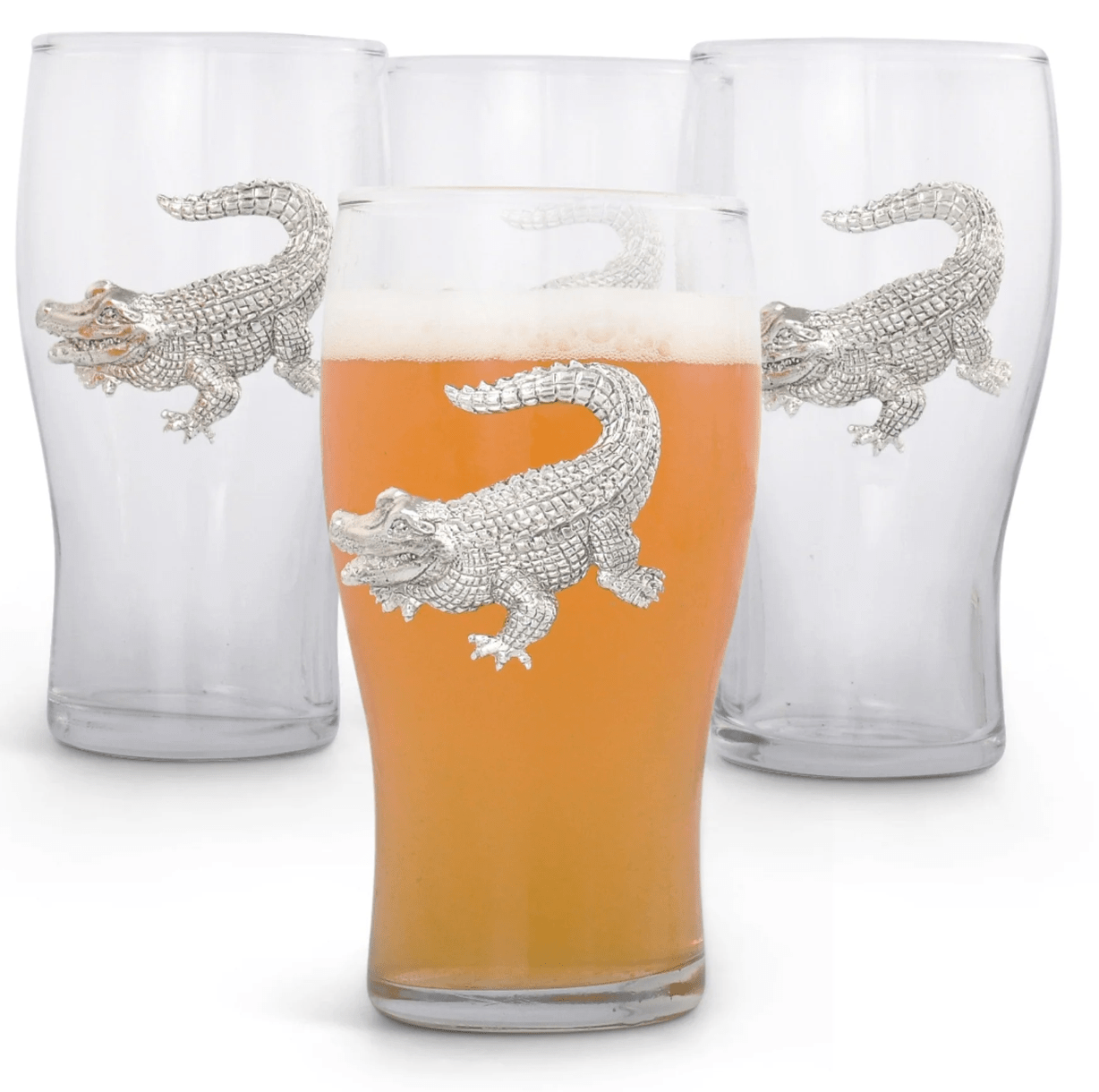 Alligator Pint Glasses Set of 4 - Arthur Court - Gaines Jewelers