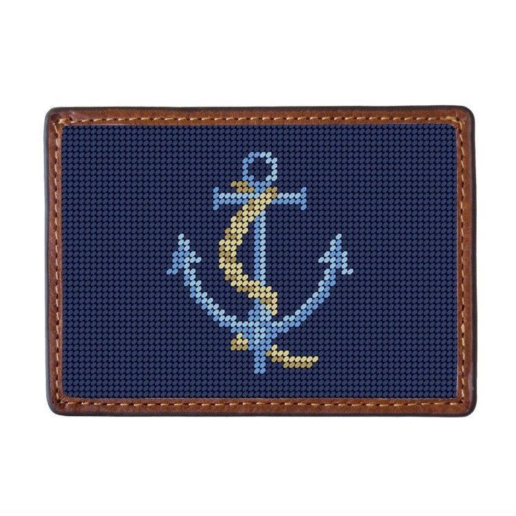 Anchored Needlepoint Credit Card Wallet - Anne Neilson - Gaines Jewelers