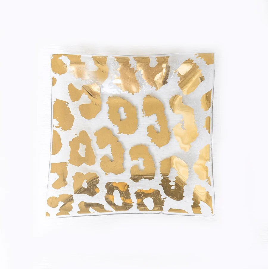 Annieglass Cheetah Square Plate - Gaines Jewelers