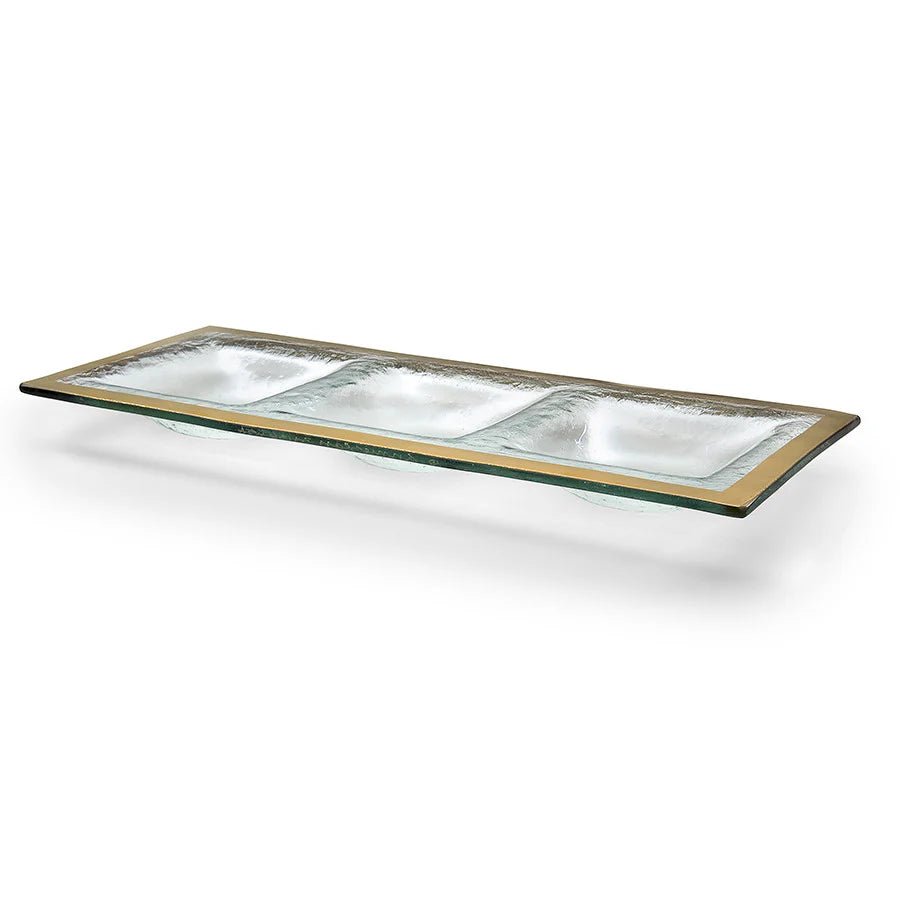 Annieglass Roman Antique Three - Section Tray - Gaines Jewelers