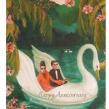 Anniversary Swan Card - A7 with foil - 5" x 7" - Hester & Cook - Gaines Jewelers