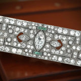 ****Antique art deco diamond bracelet with segments of various diamonds in platinum by MDJ - Gaines Jewelers