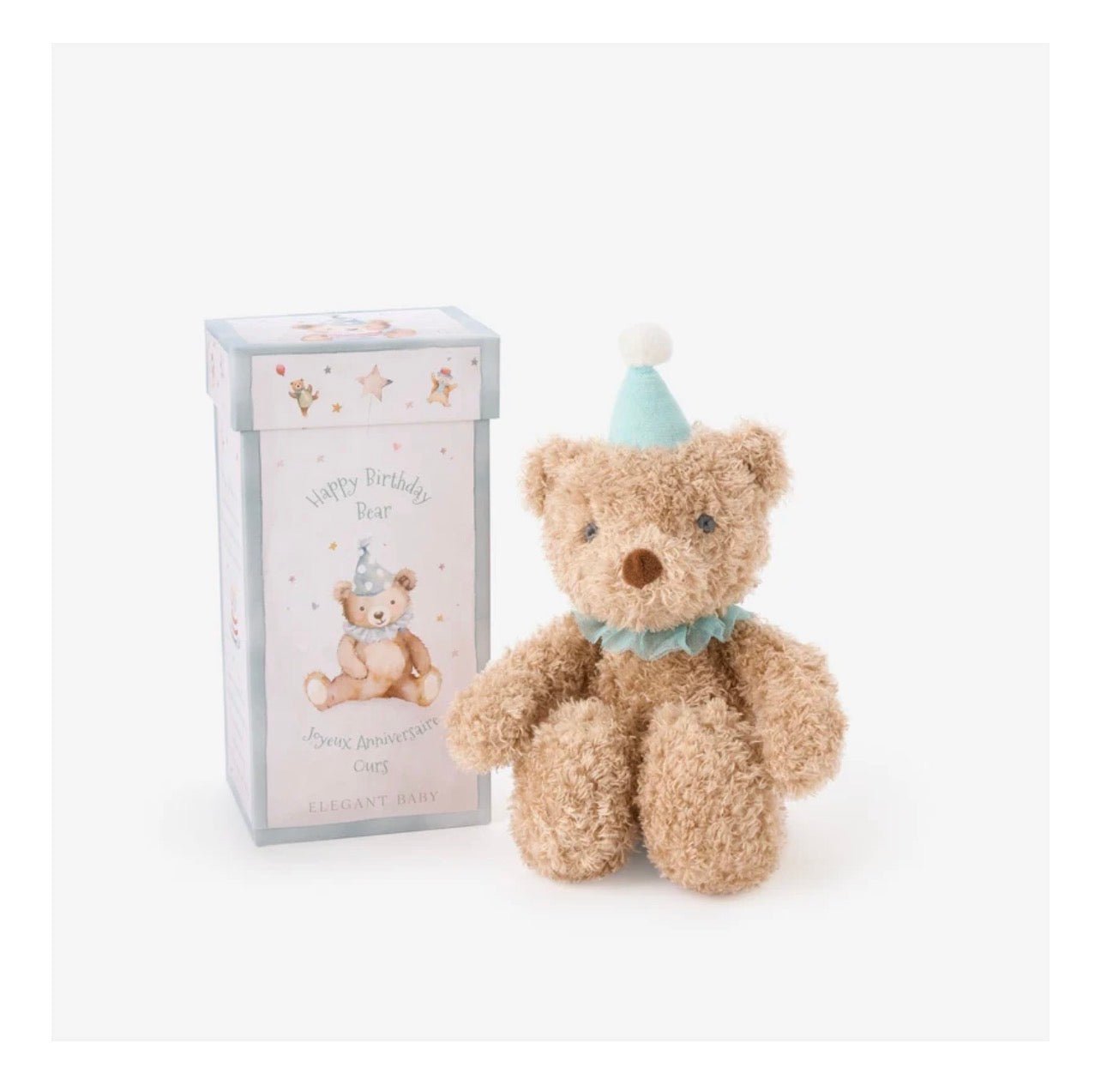Aqua Birthday Bear in gift box - Elegant Baby - Gaines Jewelers